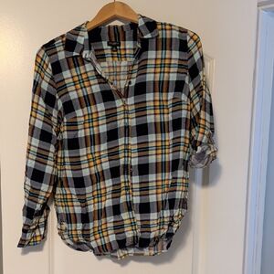 Talbots Multicolor Plaid Button Down Shirt